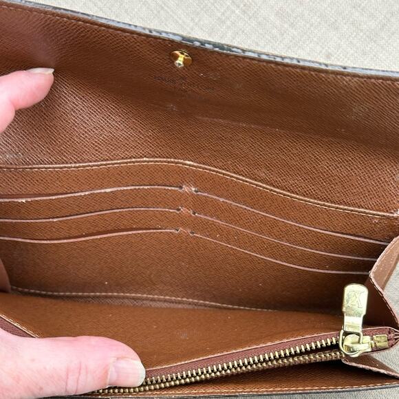 Louis Vuitton Classic Monogram Iconic Portefeuille Sarah Long Wallet Brown - Picture 11 of 11